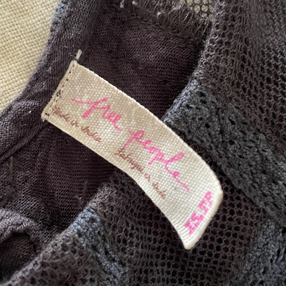 Free People tank top vest XS lace mesh charcoal black - Picture 8 of 10